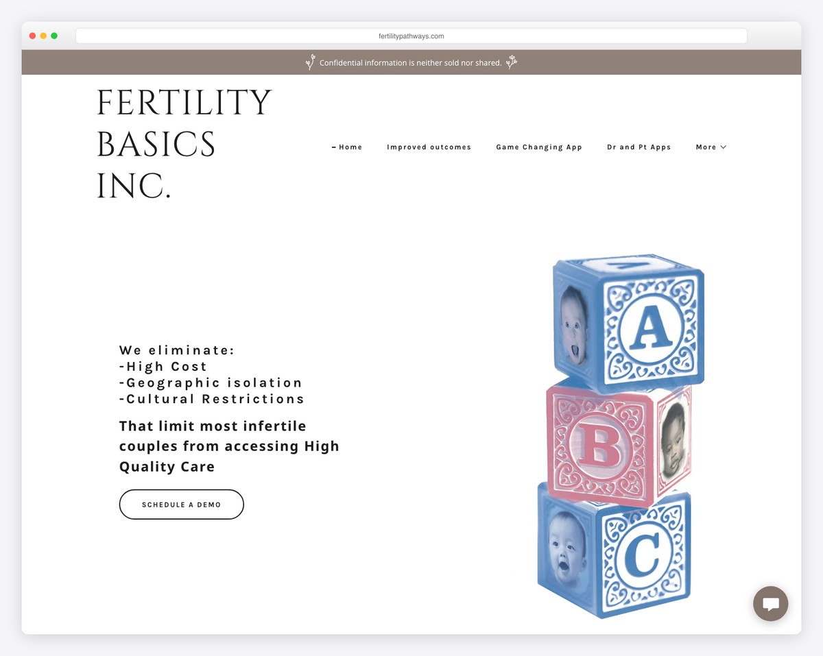 fertility pathways website example