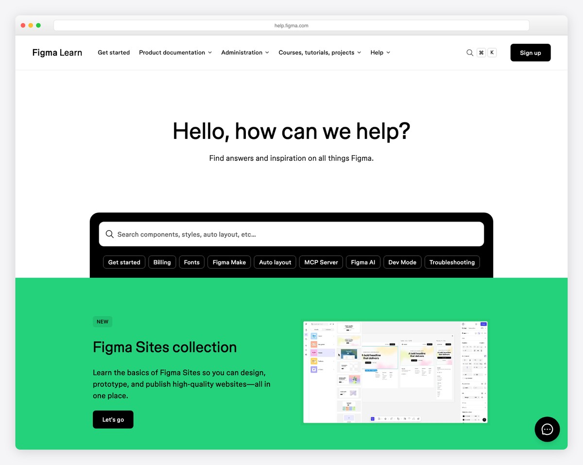 figma help center knowledge base example