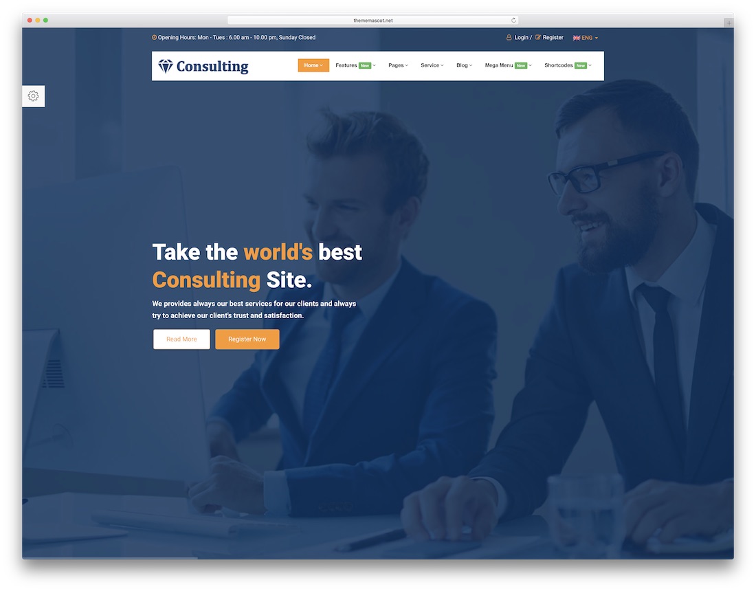 finance consulting website template