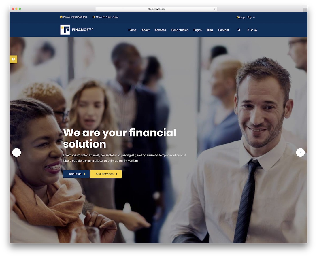 finance top website template