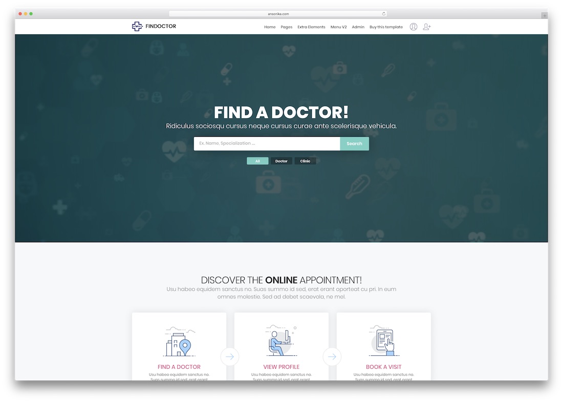 findoctor medical website template