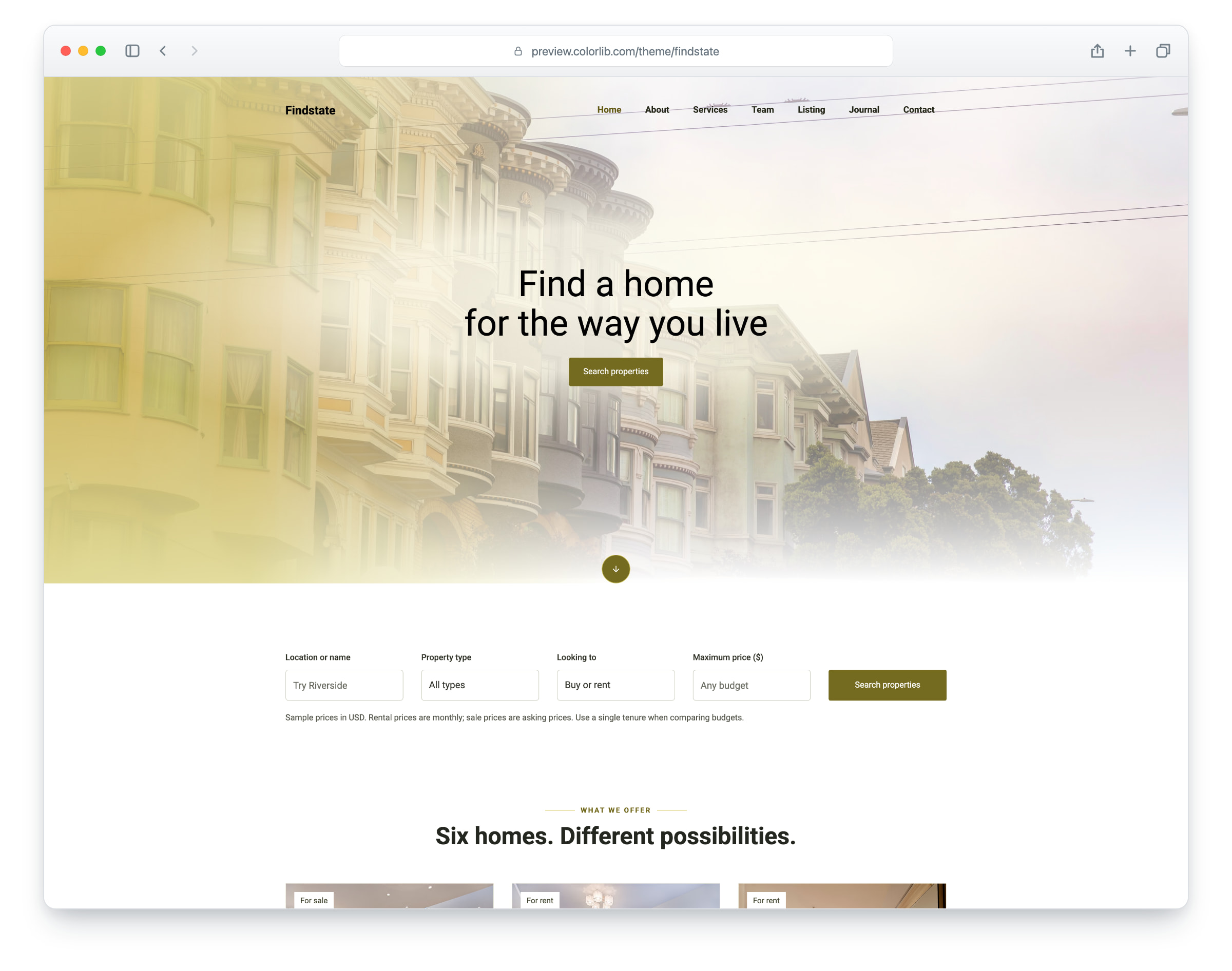 Findstate website template