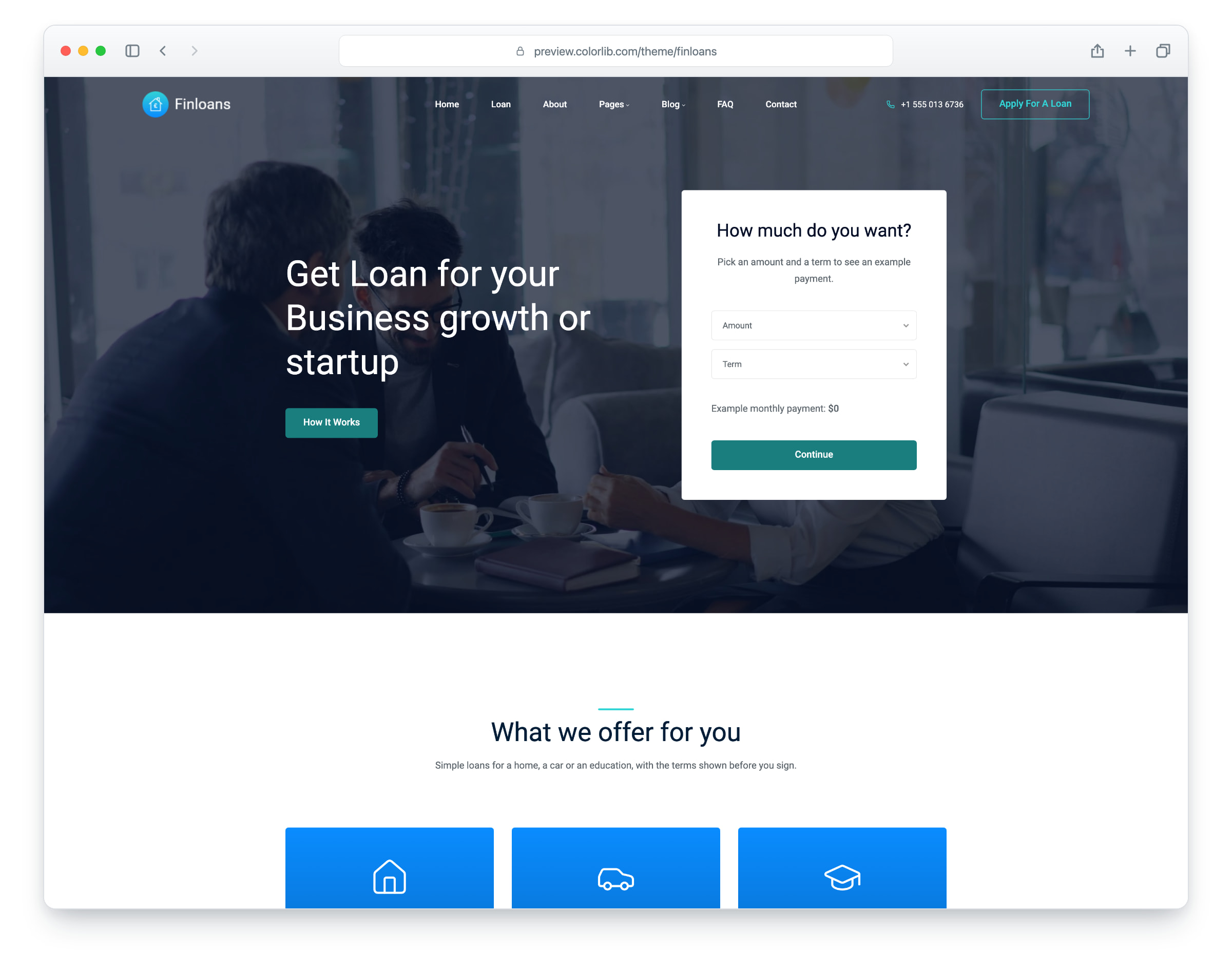 Finloans website template