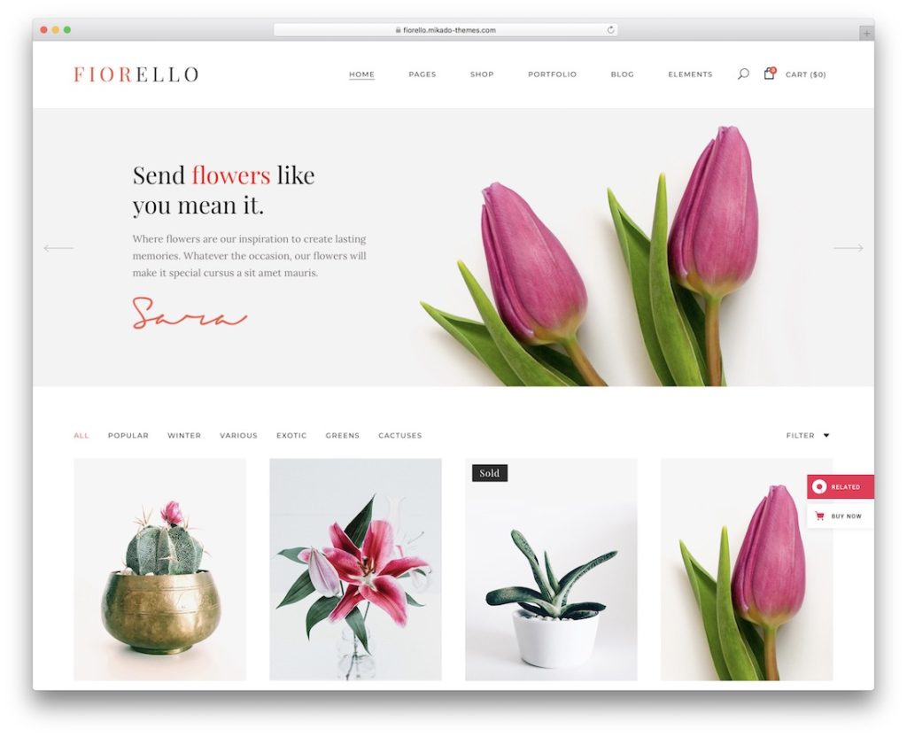 fiorello flower website template