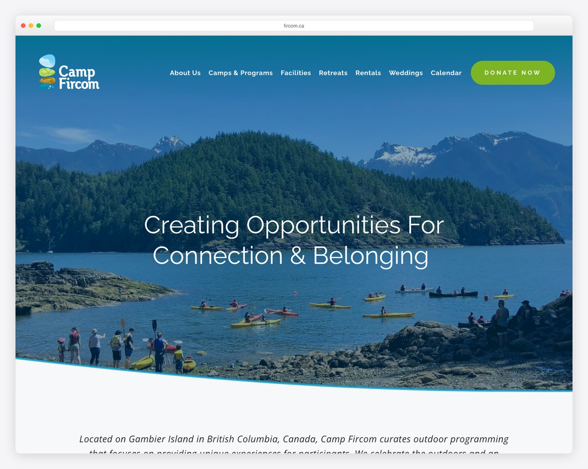 camp fircom website example