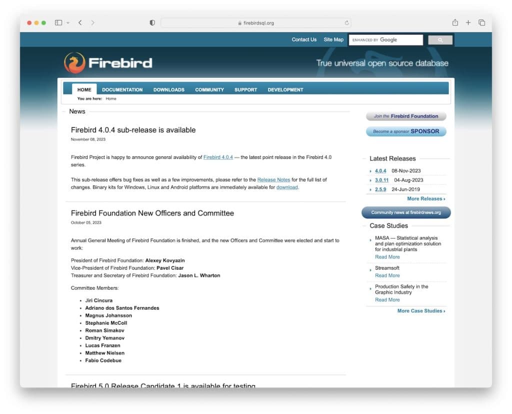 firebird open source database software