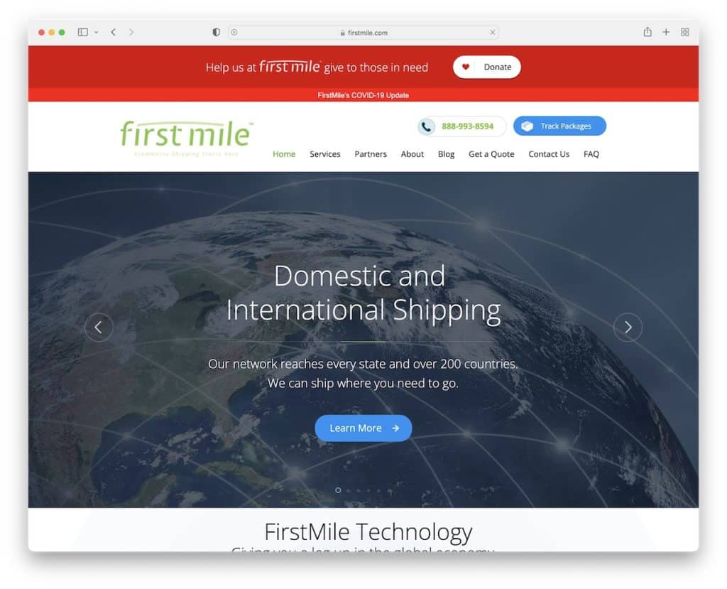 firstmile bluehost website example