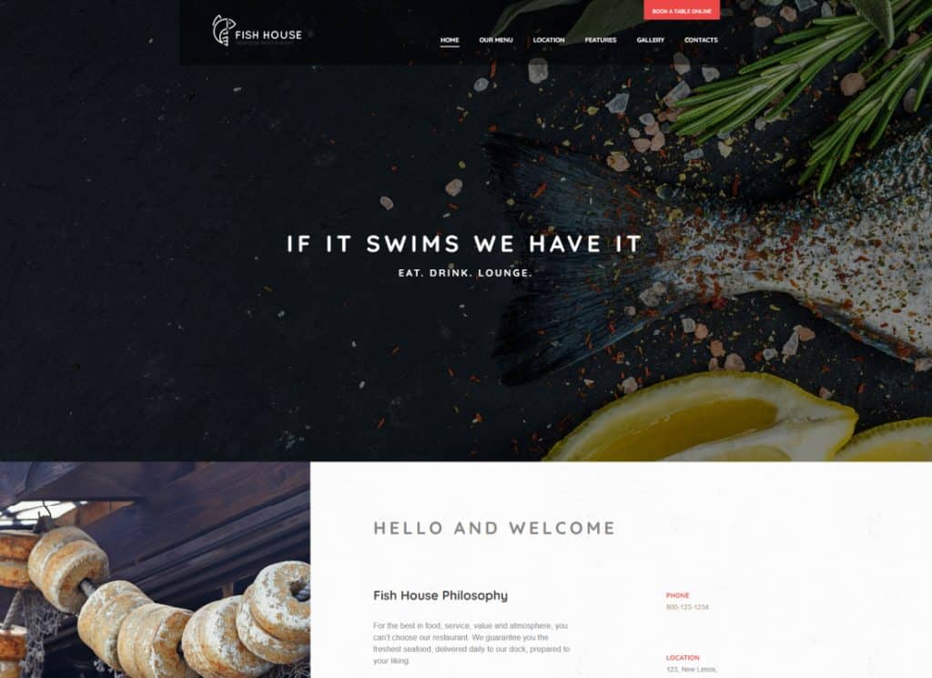 Fish House - Stylish Seafood Restaurant WordPress Theme