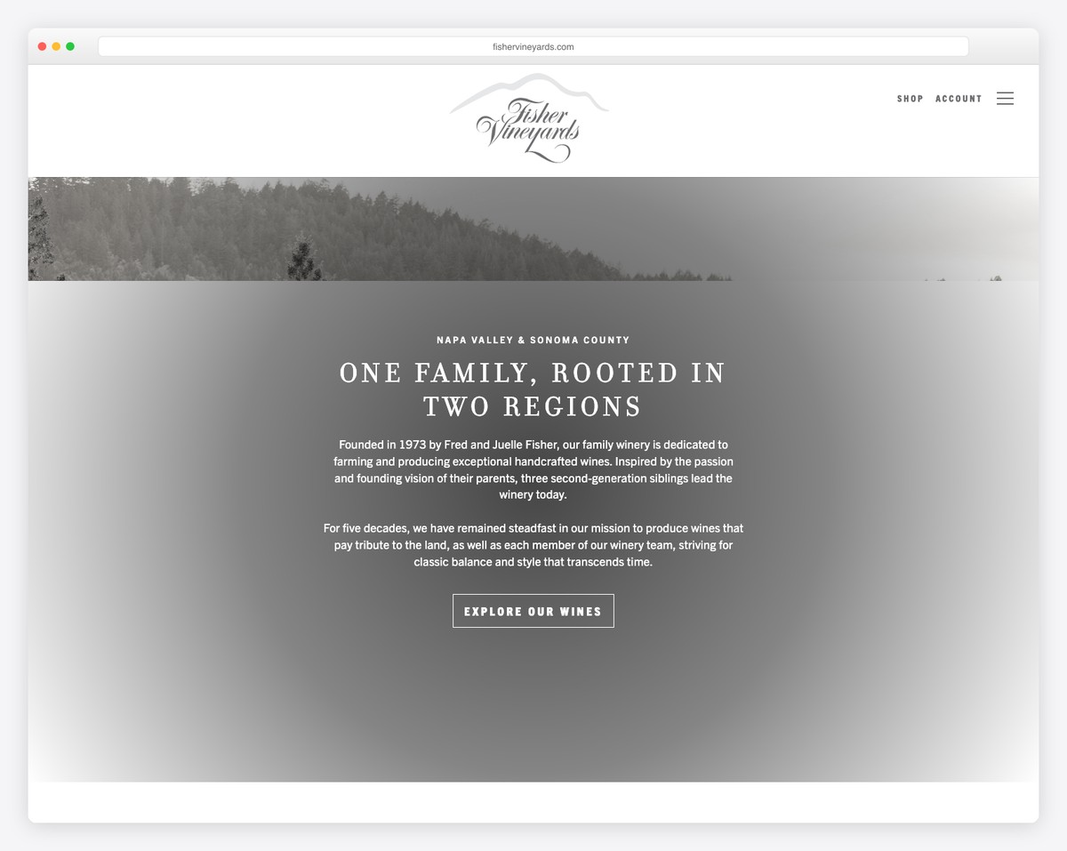 fisher vineyards website example