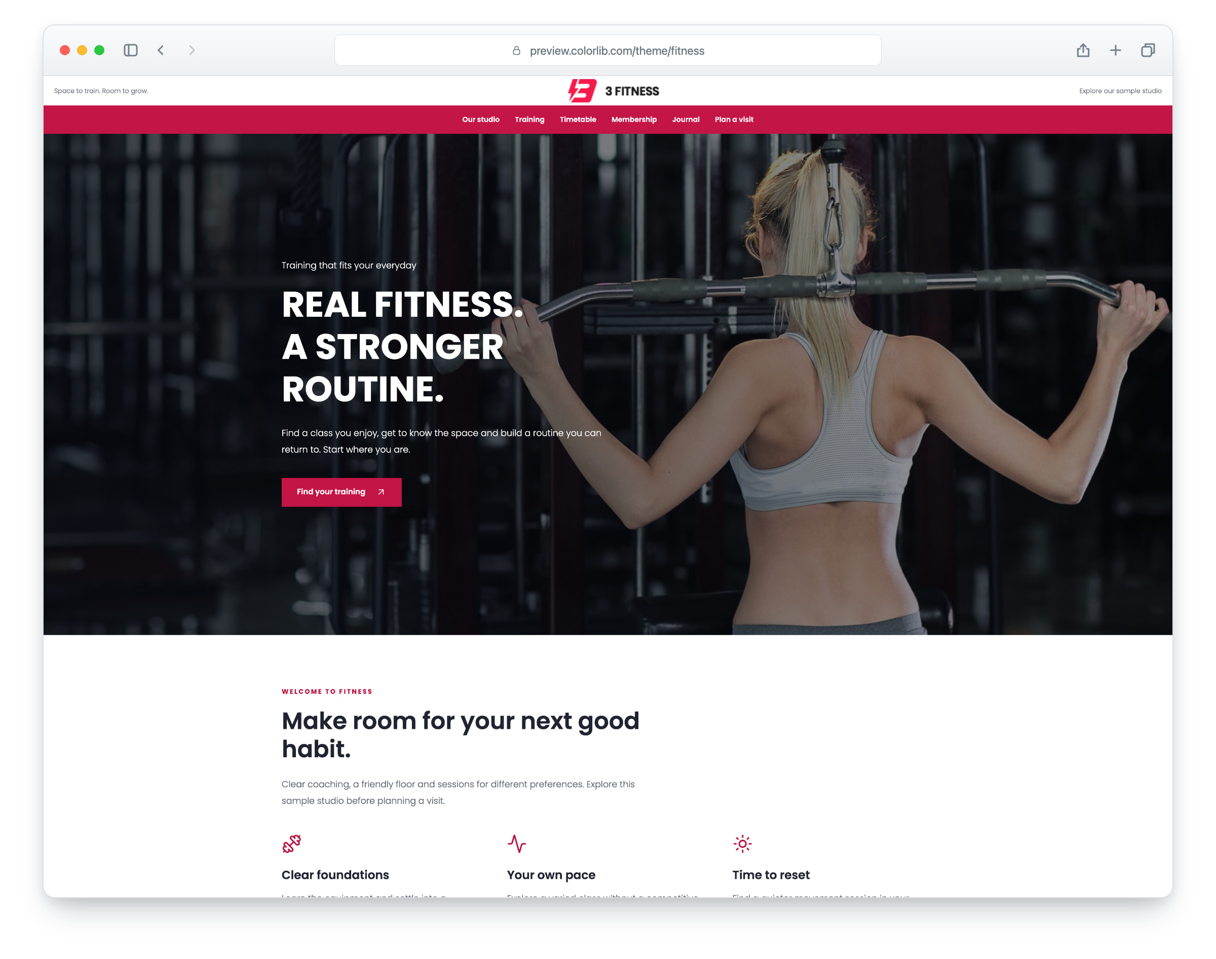 Fitness website template