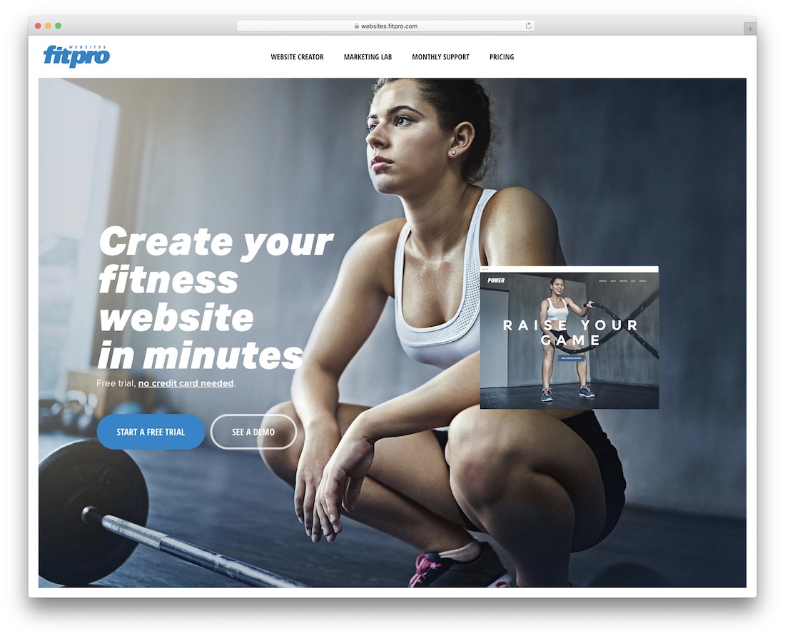 fitpro websites website builder for fitness studio