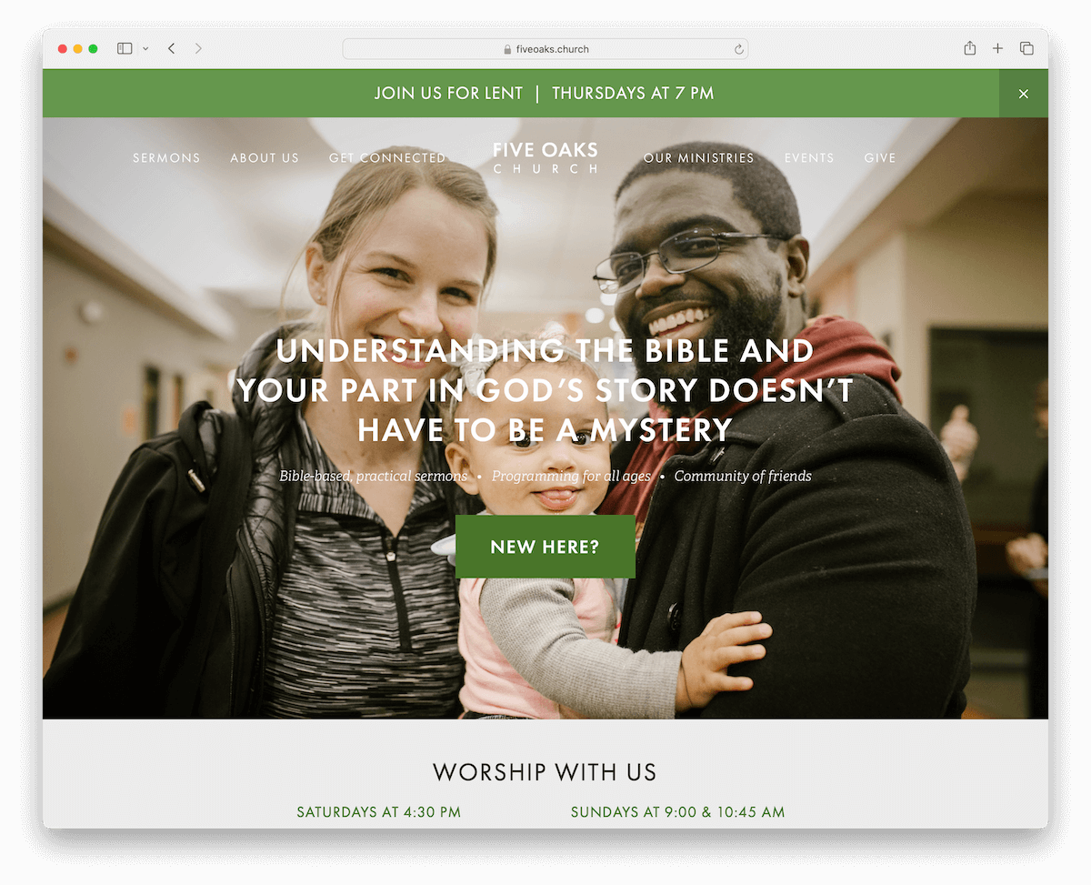 13 Best Squarespace Church Websites 2024 13 five oaks church