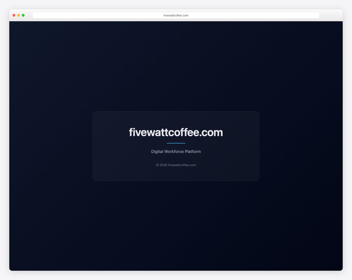 five watt coffee website example