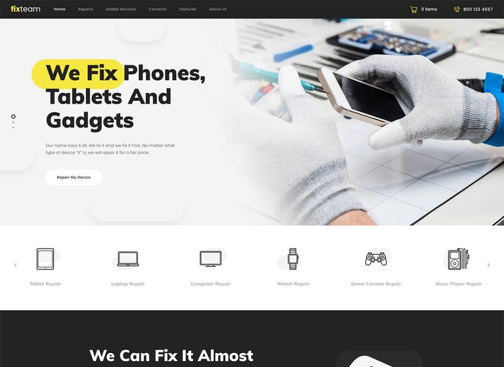 FixTeam - Electronics & Mobile Devices Repair WordPress Theme