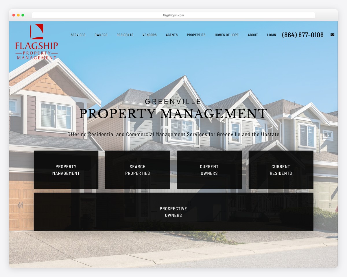 flagship property management website example