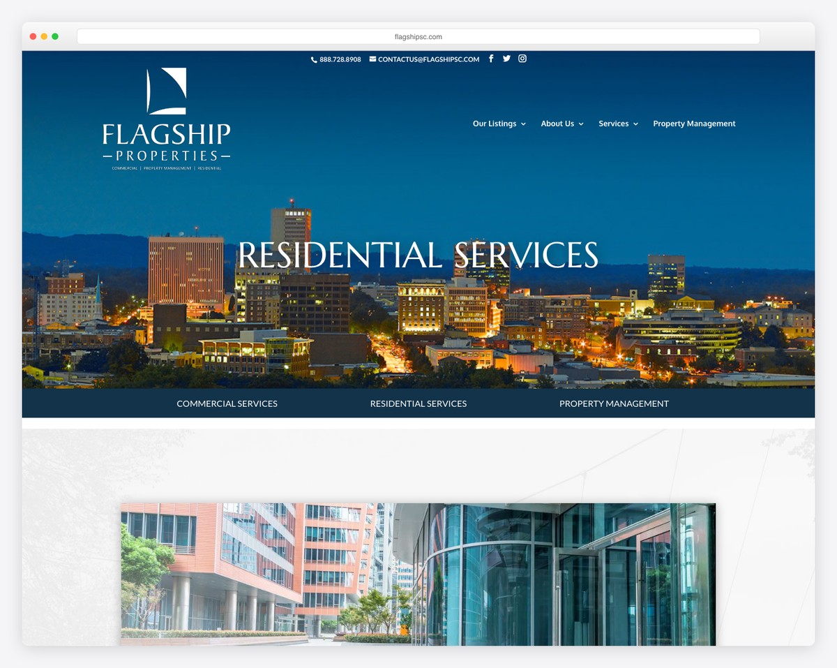 flagship properties website example