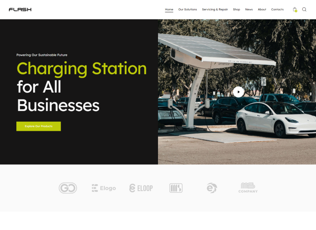 The Flash - Electric Car Supplier & Charging Station WordPress Theme