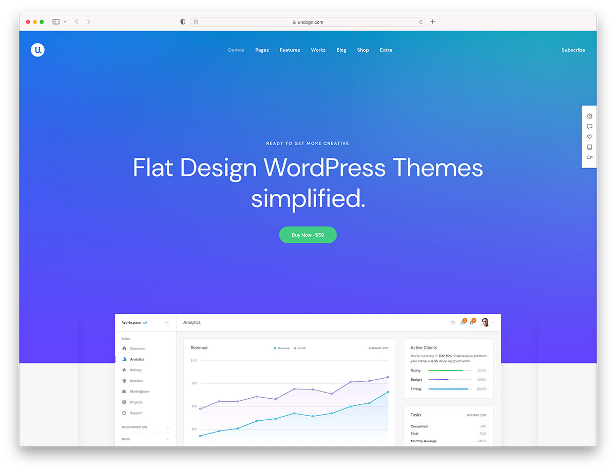 flat design WordPress themes