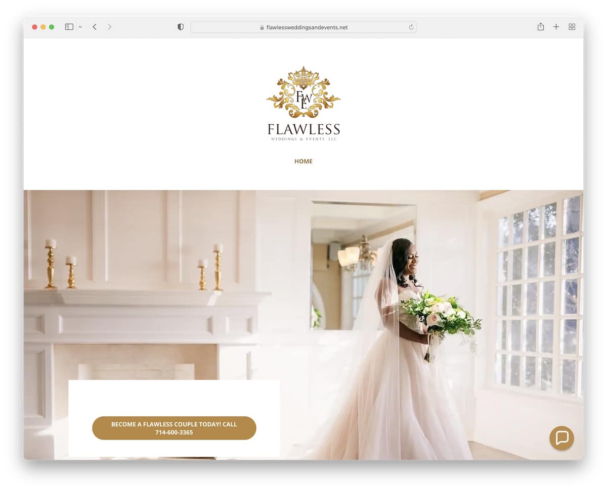 flawless weddings and events website