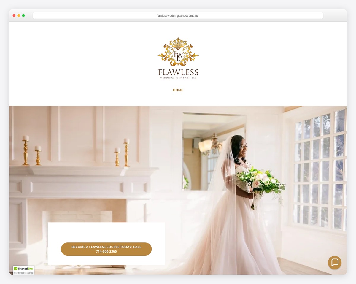 flawless weddings and events website