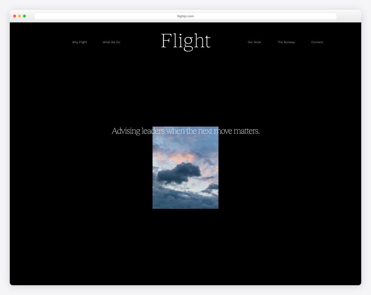 flight pr website example