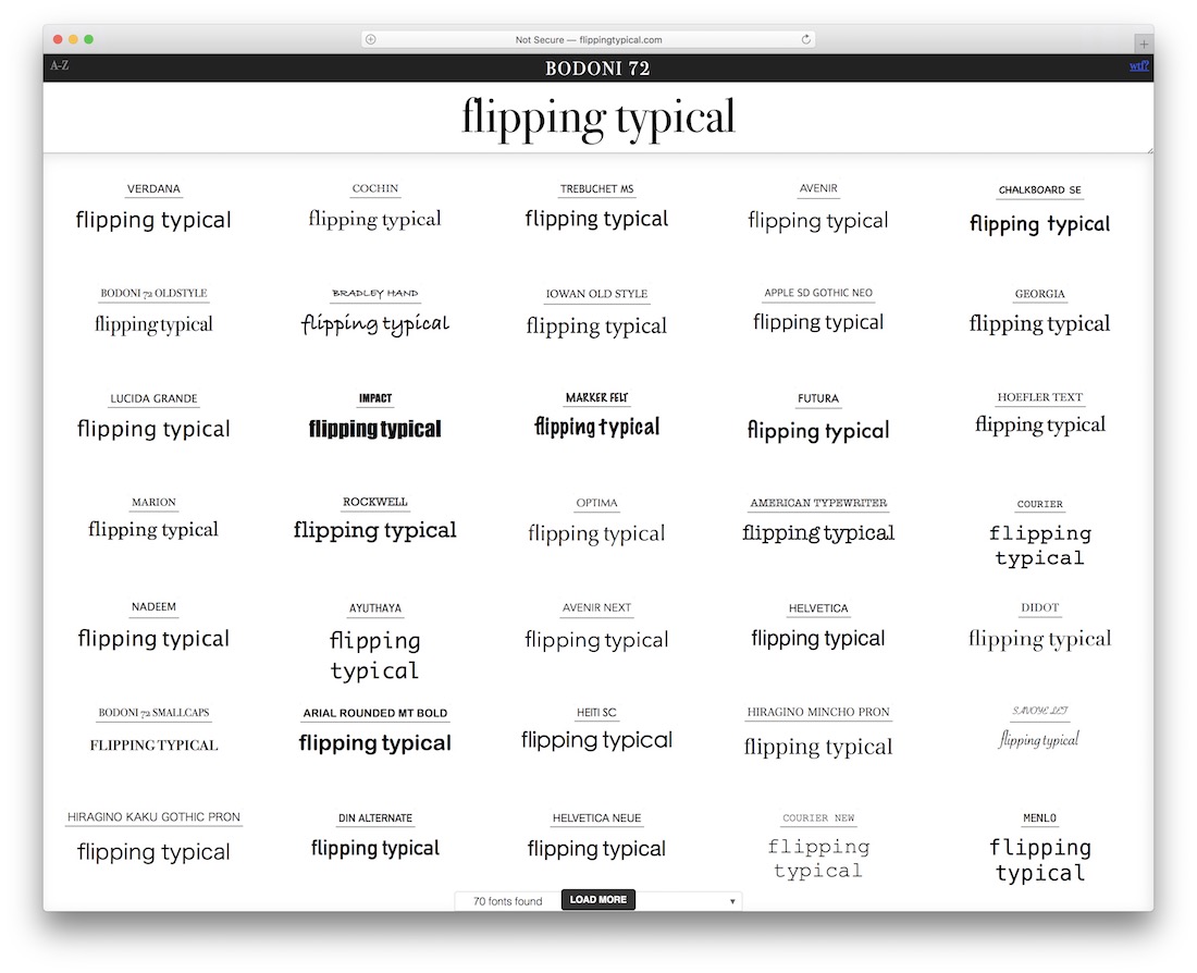 flipping typical free typography resource
