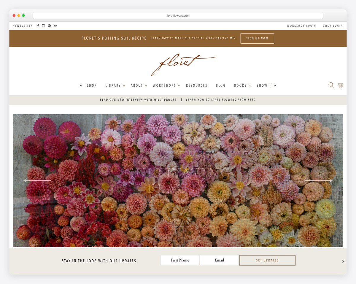 floret flowers website example