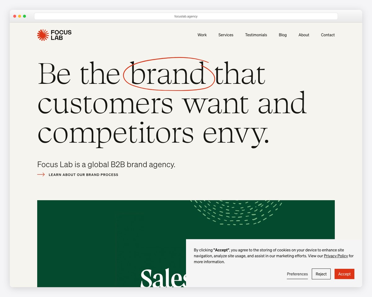 focus lab website example