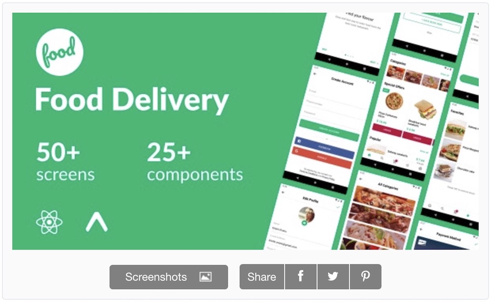 food delivery react native app template