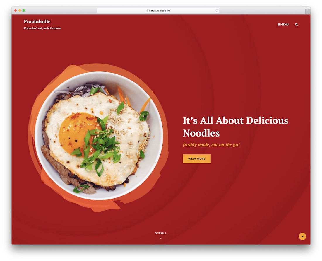 foodoholic free restaurant wordpress theme