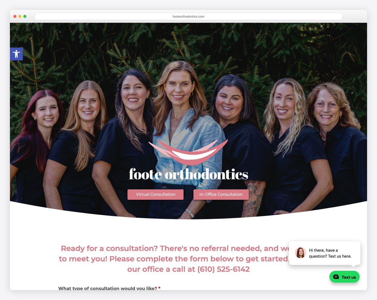 foote orthodontics website example