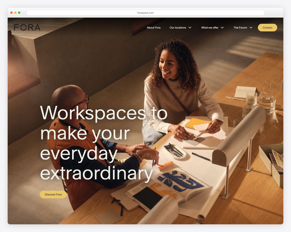 fora website example