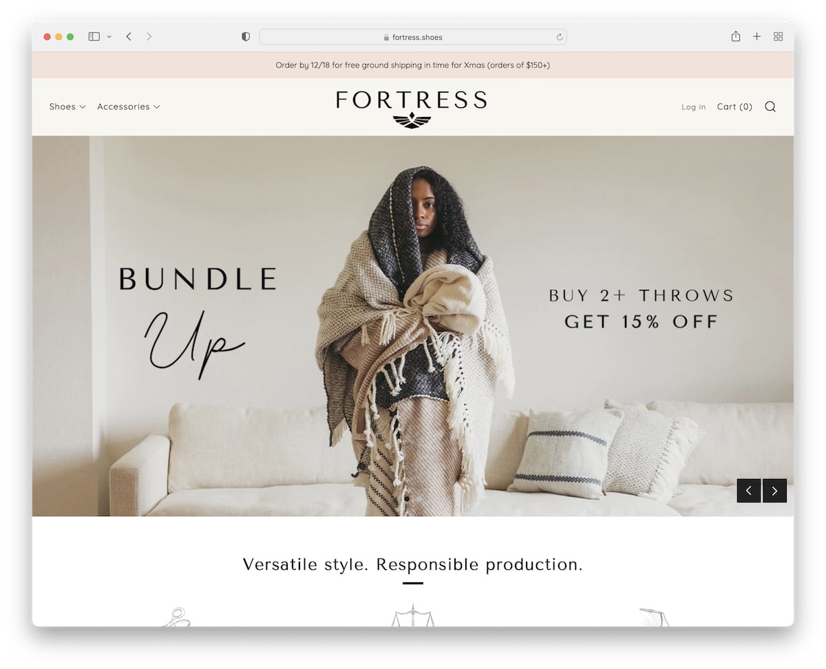 fortress shoe website example