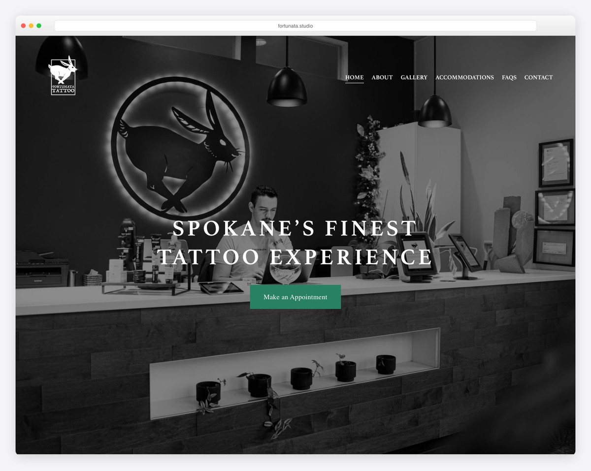 fortunata tattoo website example