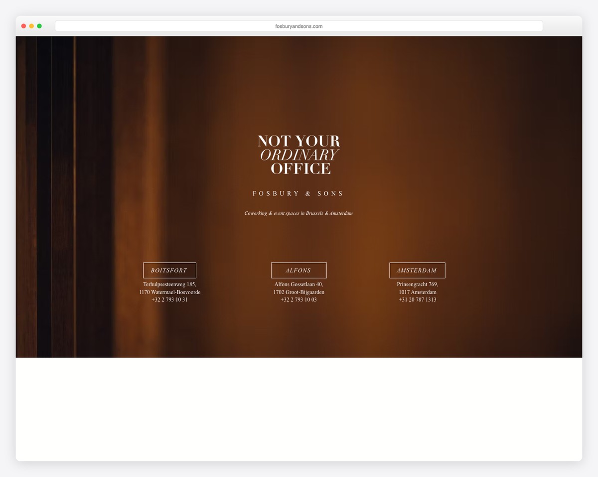 fosbury & sons website example