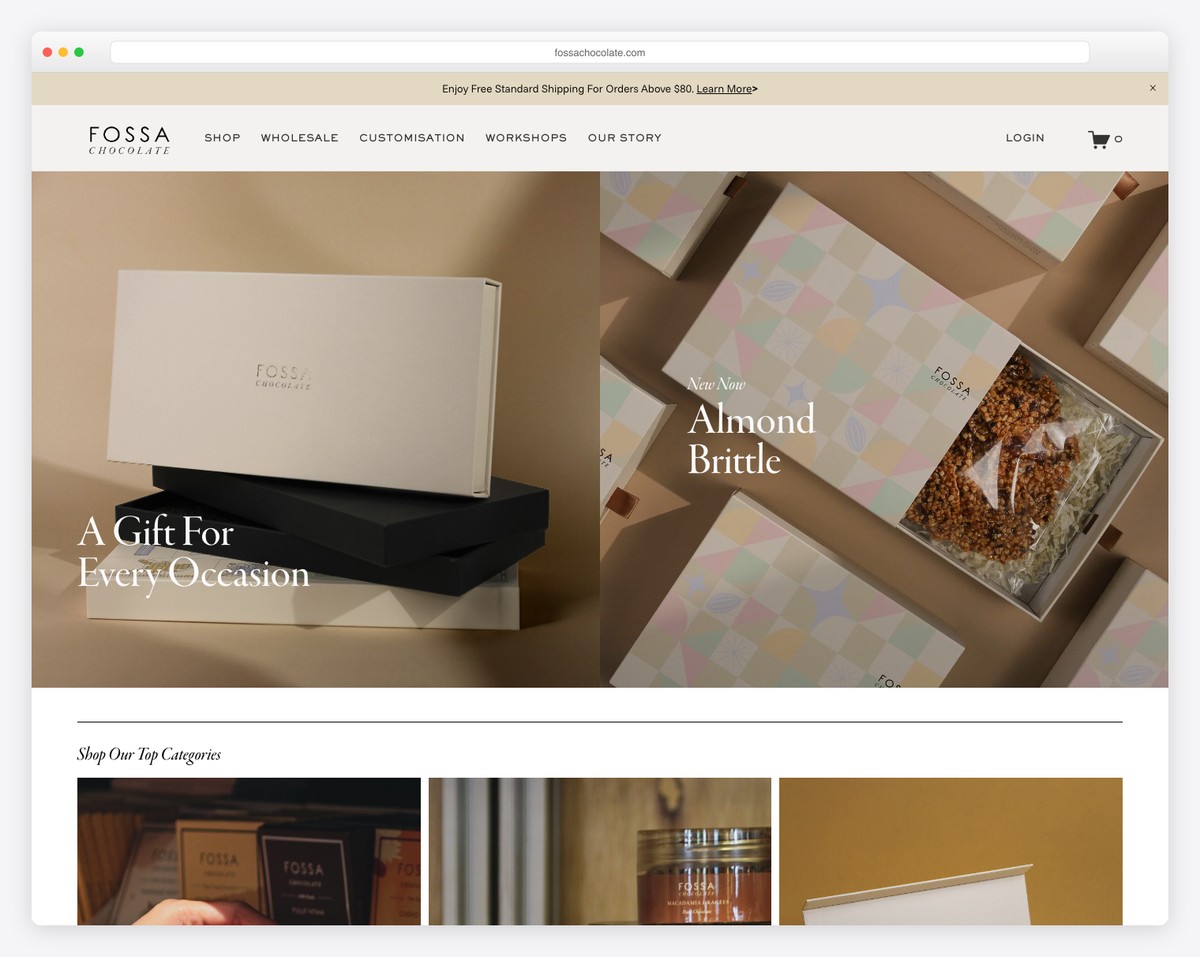 fossa chocolate website example