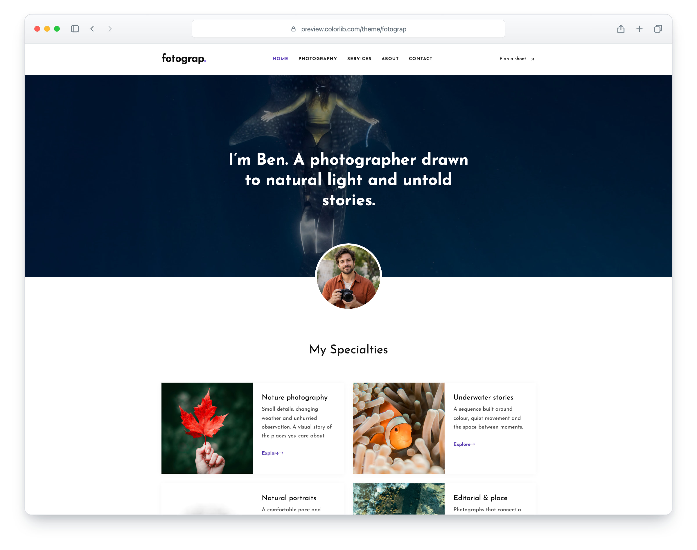 Fotograp website template