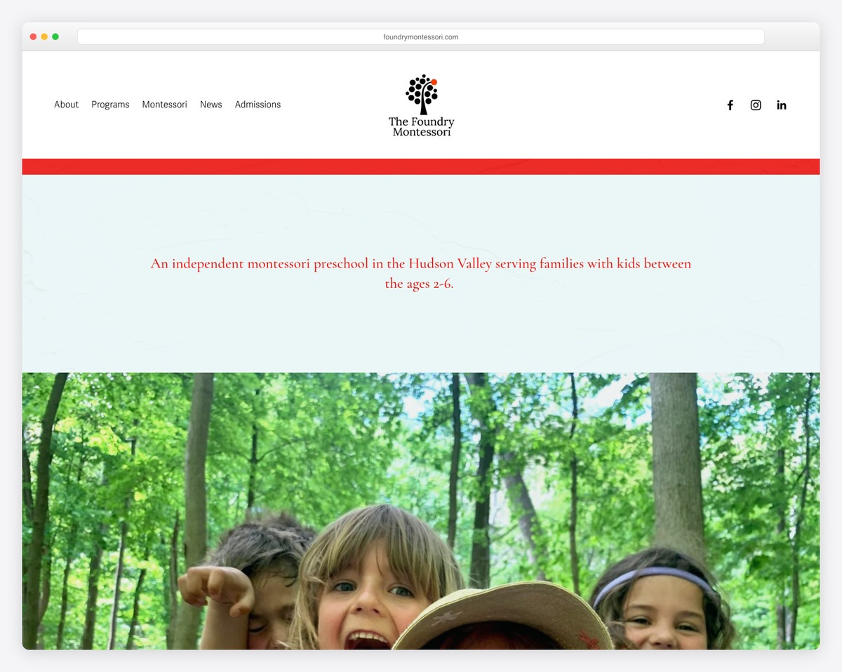 the foundry montessori website example