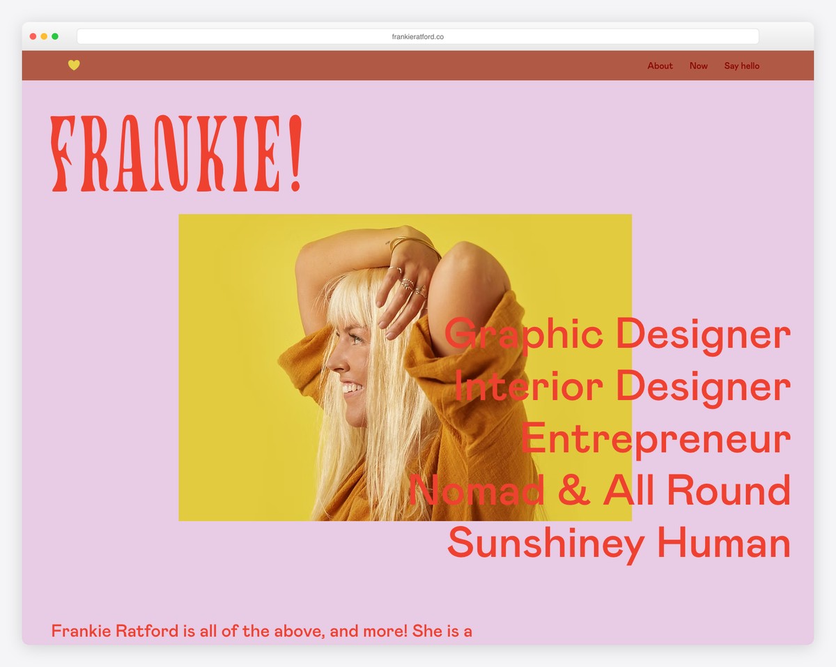 frankie ratford one page website