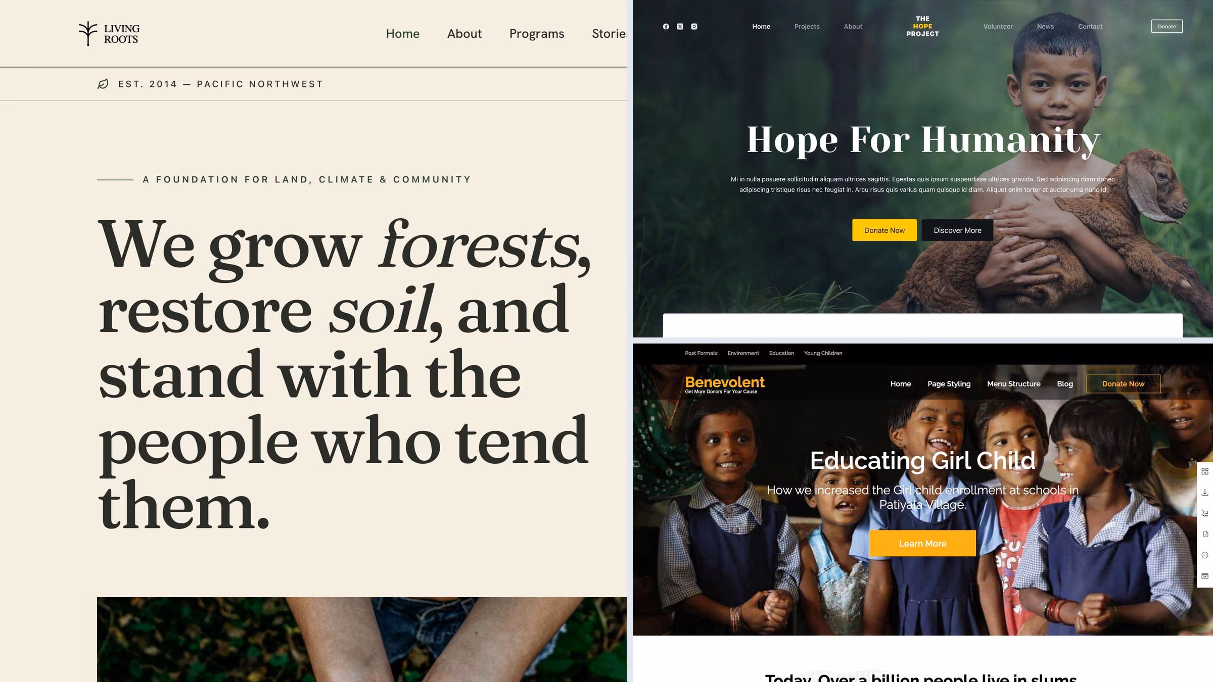 Free charity, nonprofit and NGO WordPress themes