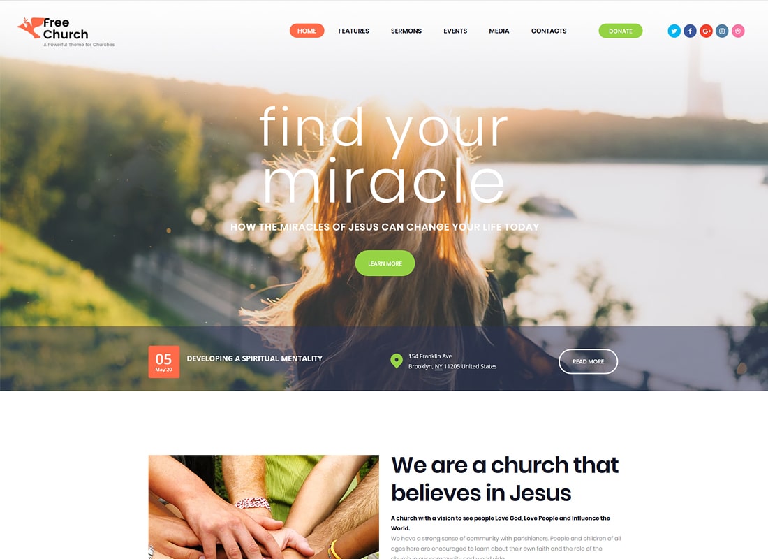 Free Church | Religion & Charity WordPress Theme