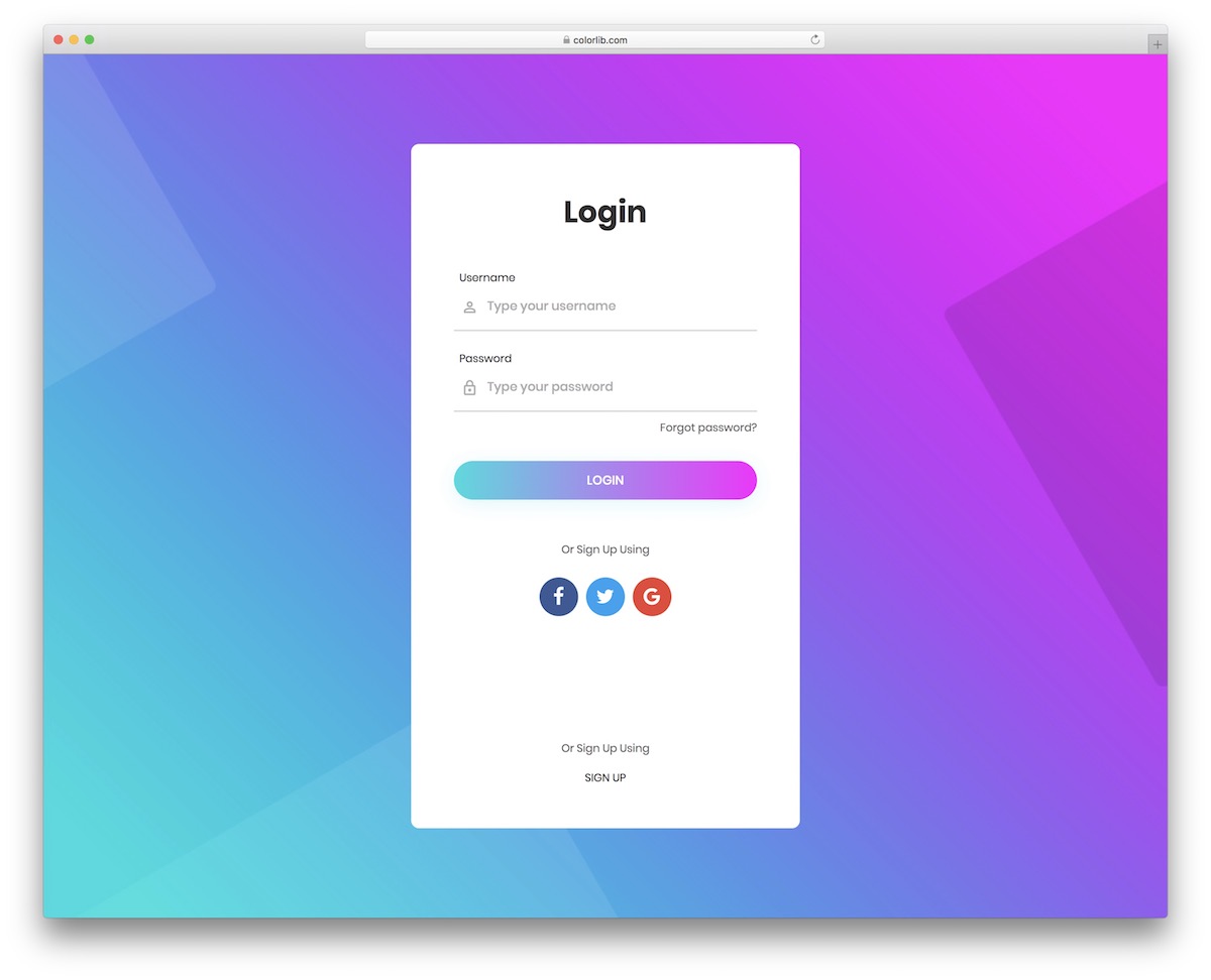 42 Best Free Html5 And Css3 Login Forms
