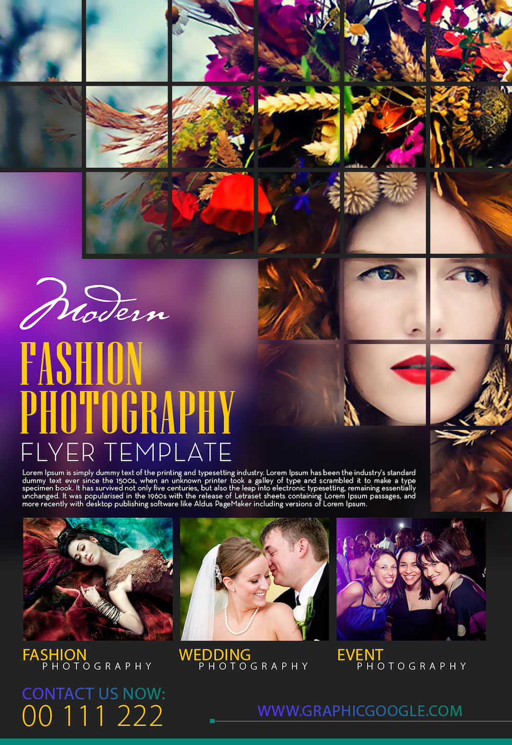 free modern fashion photography flyer template