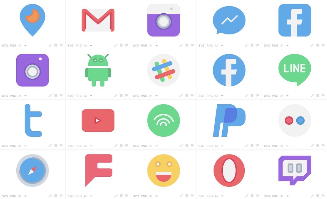 free modern social media icons