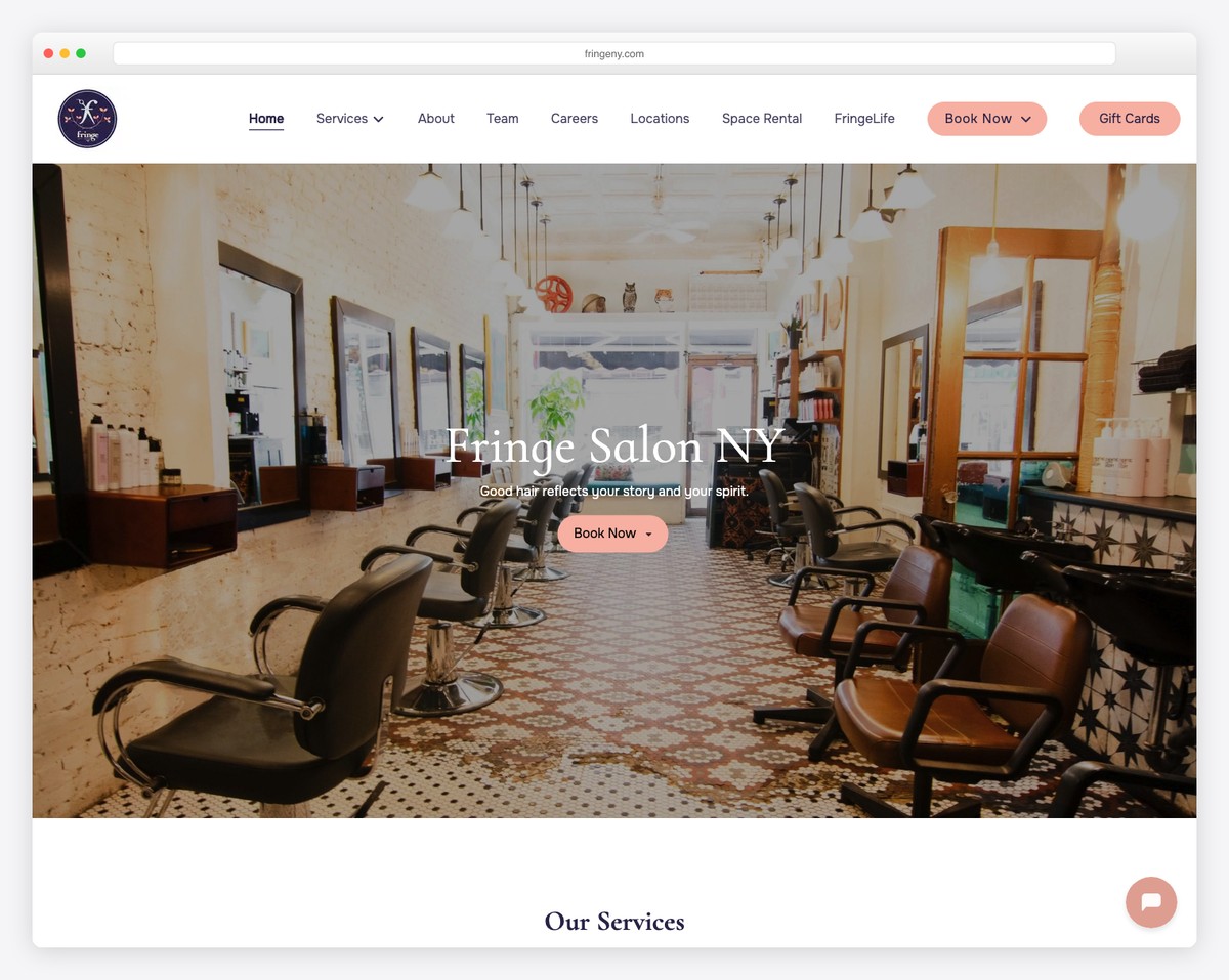 fringeny - hair salon website design - new york