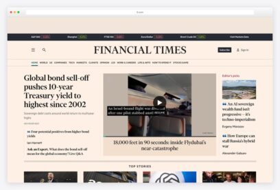 Financial Times homepage design