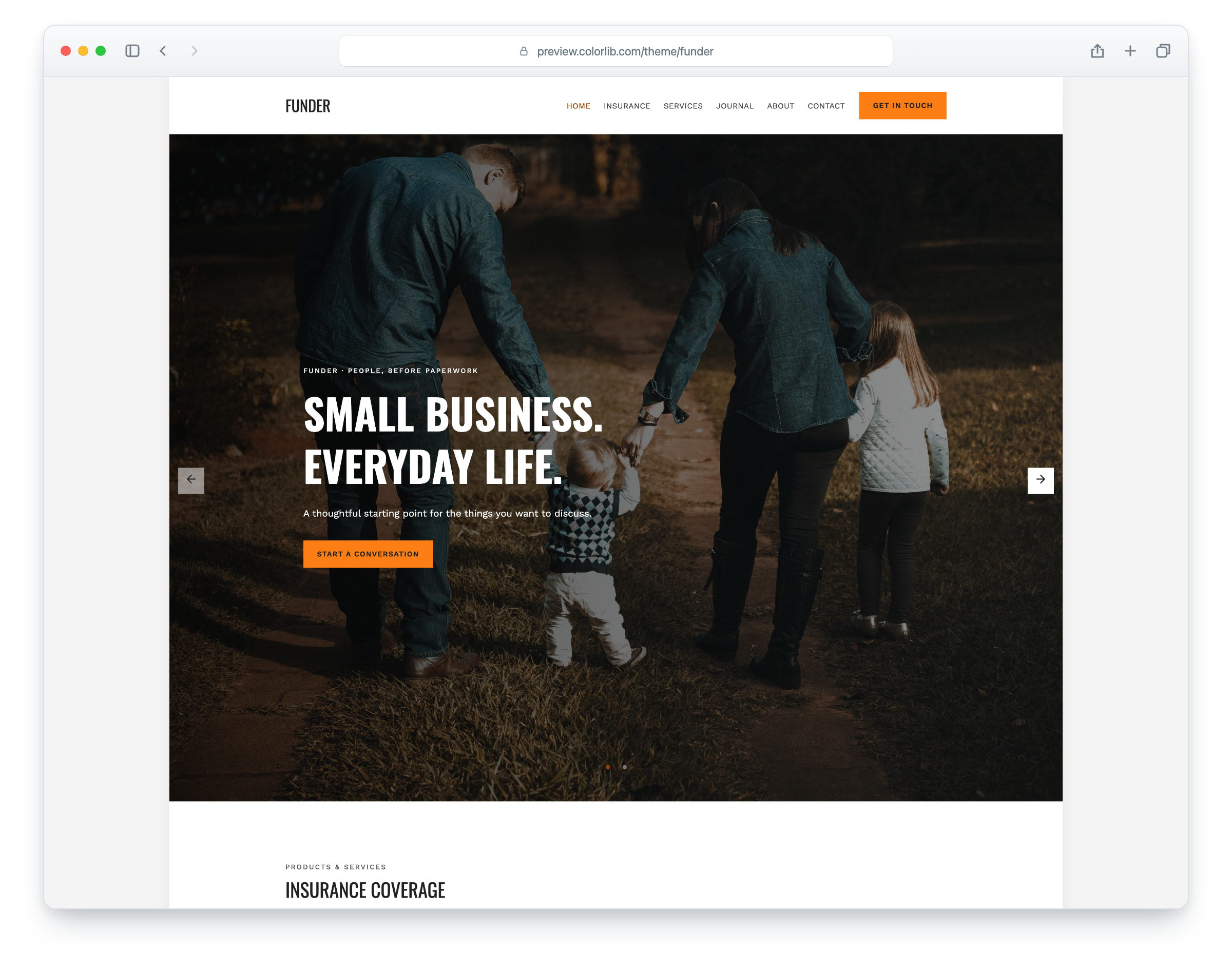 Funder website template