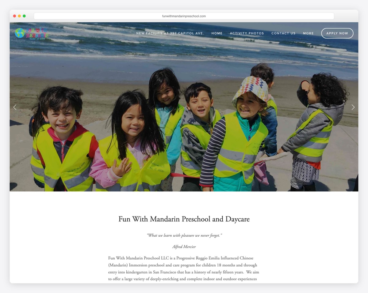 fun with mandarin preschool website example