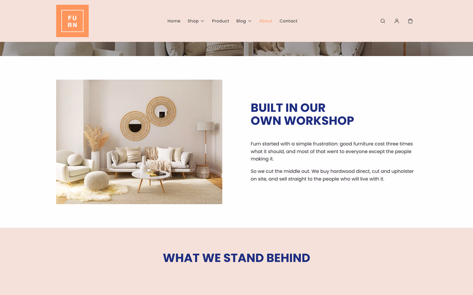 Furn about page Furn Shopify theme about page