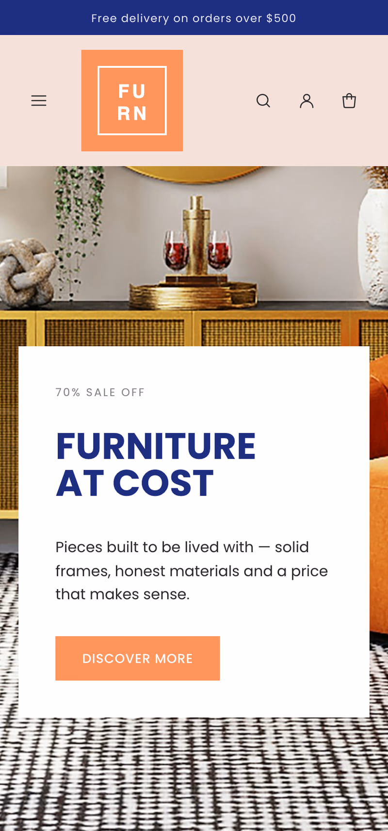 Furn mobile view Furn Shopify theme on mobile